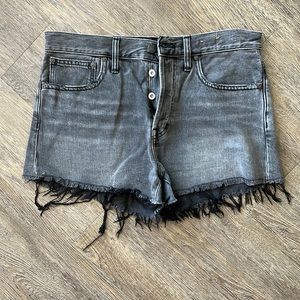 Black acid washed Madewell Jean shorts